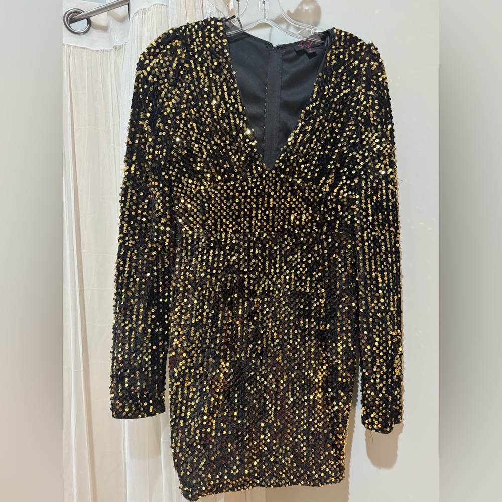 Gold sequin dress